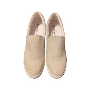 NWOT suede slip on shoes